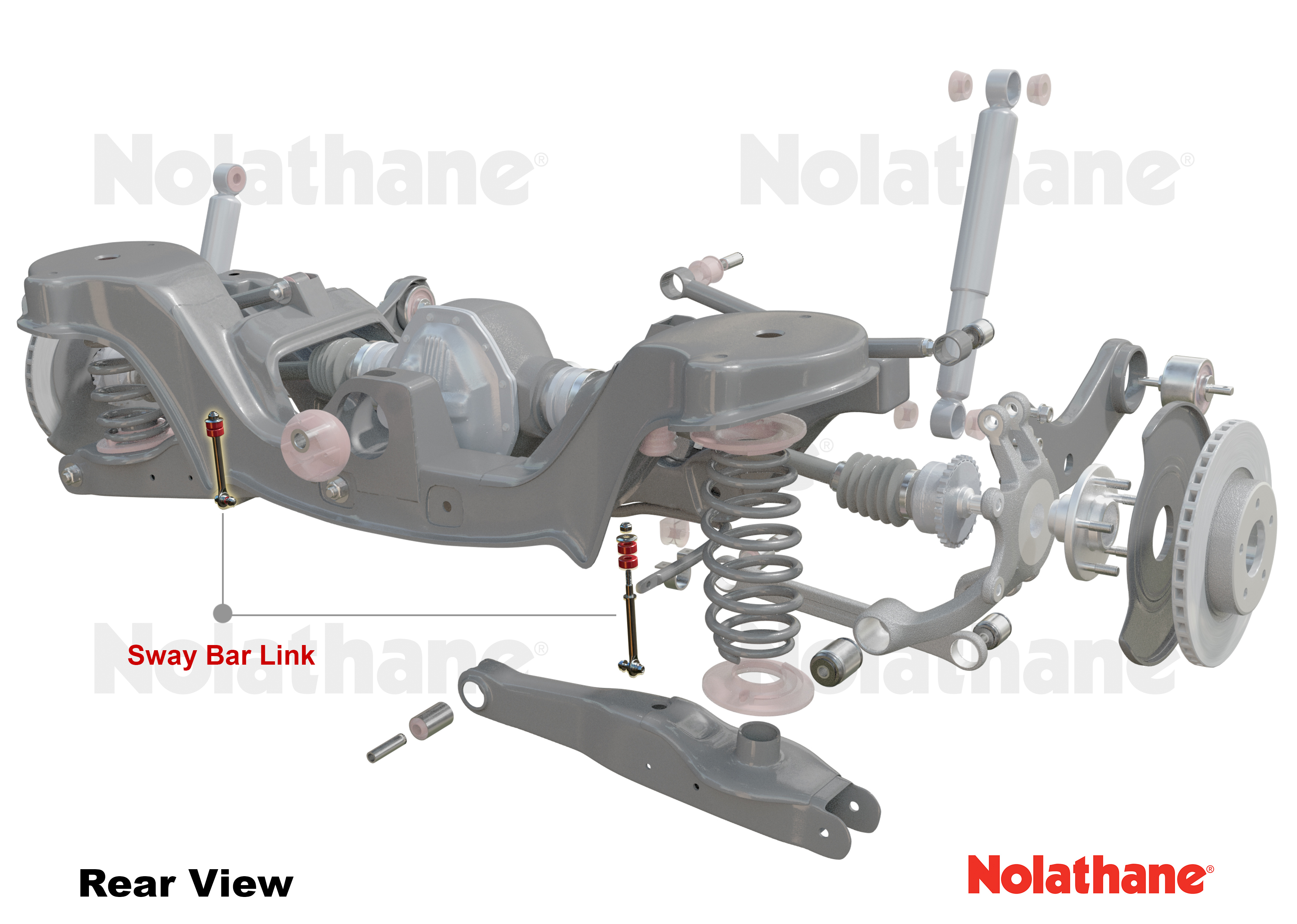 Nolathane REV018.0022 Black Sway Bar Rear Link Assembly 